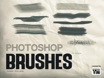 Photoshop Brushes cover with brush-stroke examples